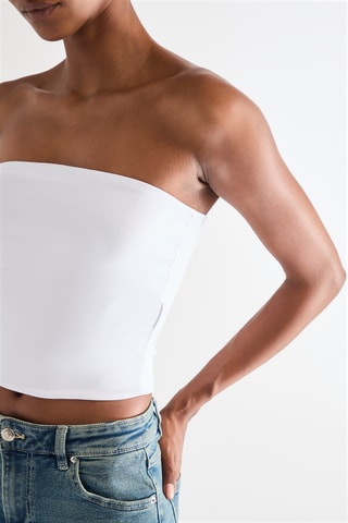 Top crop bustier - Blanco