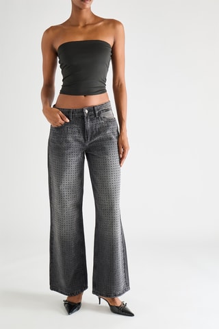 Top crop bustier - Negro