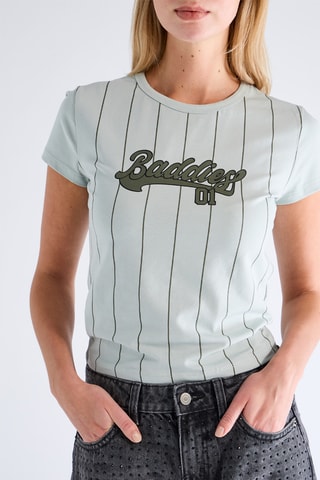 Camiseta de rayas - Verde claro