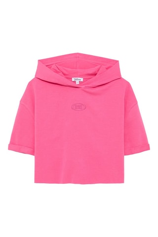Sudadera corta con capucha - Rosa