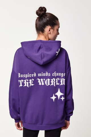 Sweat com capuz - Violeta-escuro 