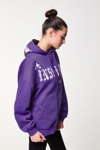 Sweat com capuz - Violeta-escuro 