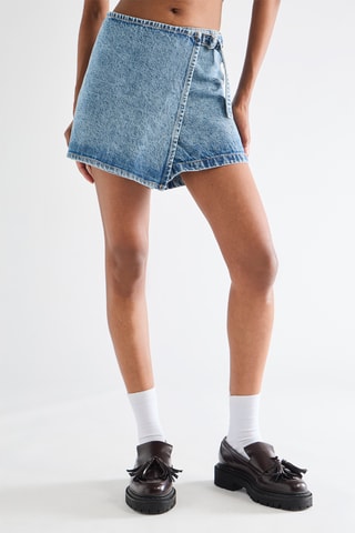 Falda pantalón vaquero - Azul claro