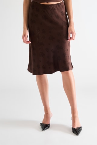 Falda midi - Marrón