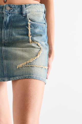 Falda recta vaquera - Azul