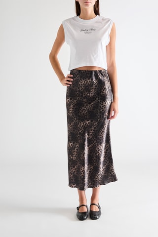 Falda midi - Marrón