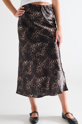 Falda midi - Marrón