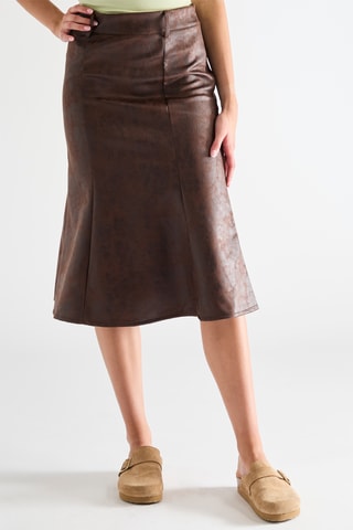 Falda midi - Marrón oscuro