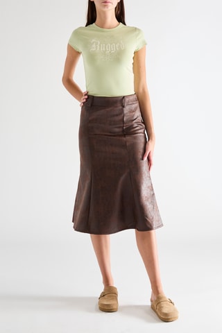 Falda midi - Marrón oscuro
