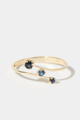 Ring Filante Geelgoud en Saffieren