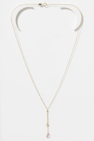 Ketting Duo d'Améthyste Geelgoud en Amethisten