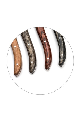 6 couteaux à steak en acier inoxydable avec manche en bois