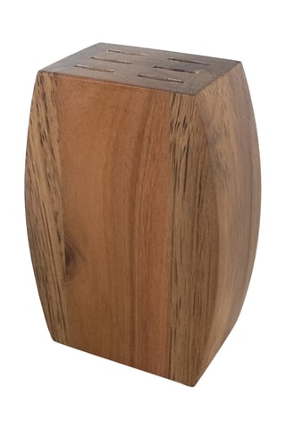 Bloc de 6 couteaux à steak en acier inoxydable et bois d'acacia Virgule