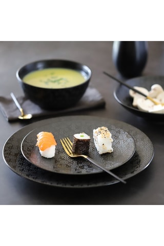 Service en grès Black Japan - 18 pièces