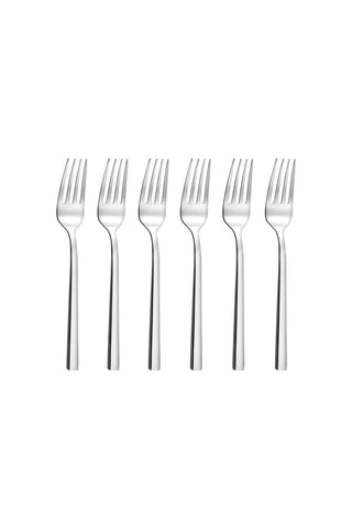 6 fourchettes à gâteau en acier inoxydable Ambre