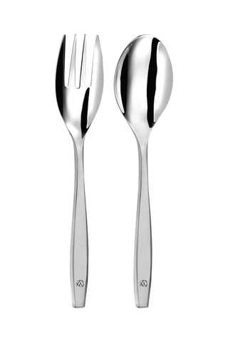 2 couverts de service en acier inoxydable Figure Sablé