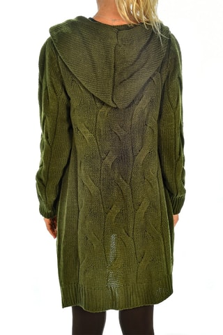 Cárdigan con capucha - Verde oscuro