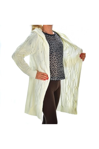 Cárdigan con capucha - Blanco