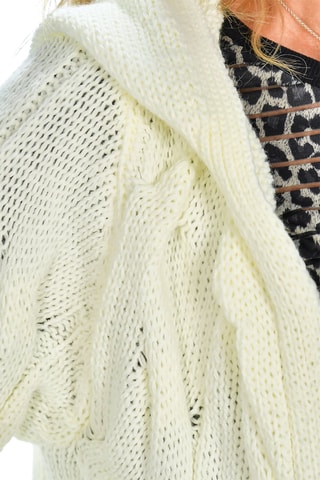 Cárdigan con capucha - Blanco