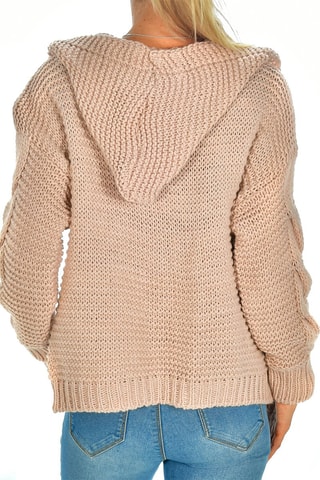 Cárdigan con capucha - Nude