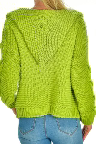 Cárdigan con capucha - Verde claro