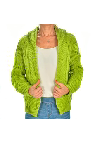 Cárdigan con capucha - Verde claro