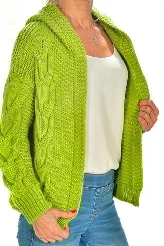 Cárdigan con capucha - Verde claro