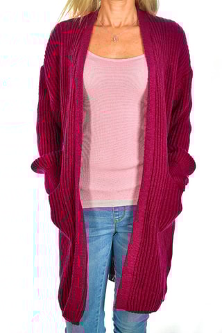 Cárdigan largo - Fucsia