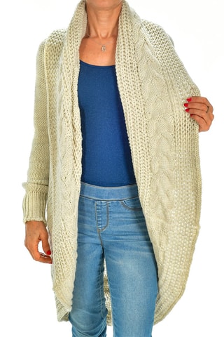 Cárdigan largo - Beige jaspeado