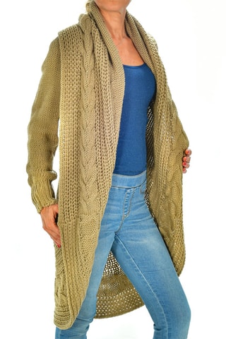 Cárdigan largo - Marrón claro