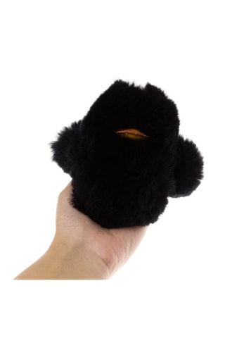 Porte-clés en peau de lapin - Noir