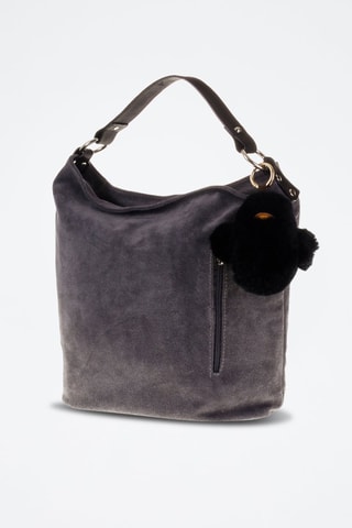 Porte-clés en peau de lapin - Noir