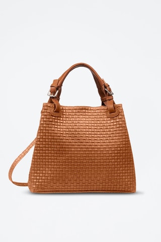 Bolso shopper de piel Emanuela - Marrón claro