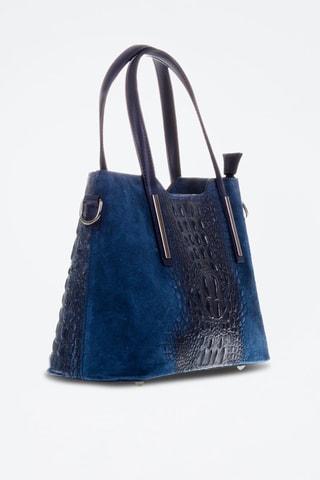 Bolso shopper de piel - Azul oscuro