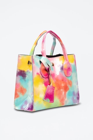 Bolso de piel - Rosa y celeste 