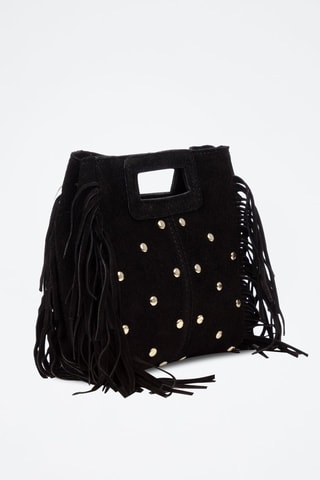 Bolso de nobuk Barbata - Negro, dorado y plateado