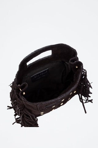 Bolso de nobuk Barbata - Negro, dorado y plateado