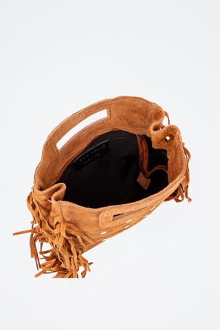 Bolso de nobuk Barbata - Marrón, dorado y plateado