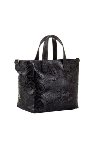 Bolso shopper de piel - Negro