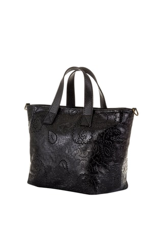 Bolso shopper de piel - Negro