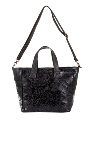Bolso shopper de piel - Negro