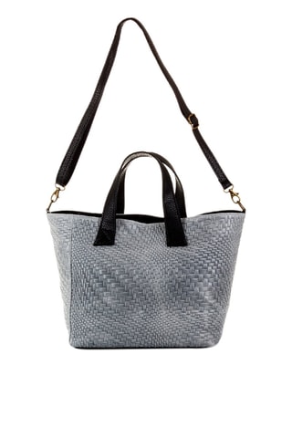 Bolso shopper de piel Cassandra - Negro y gris