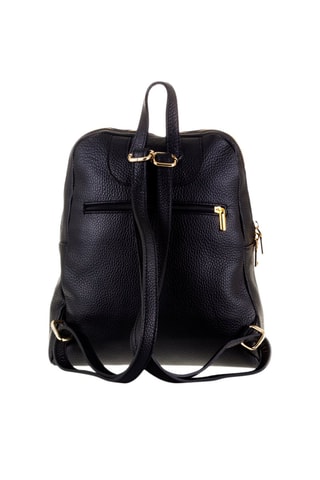 Mochila de piel - Negro y dorado 