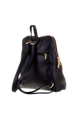 Mochila de piel - Negro y dorado 