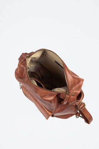 Mochila de piel Irene - Rojo y marrón