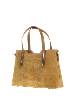 Bolso de piel - Camel y beige