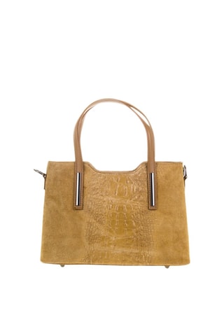 Bolso de piel - Camel y beige
