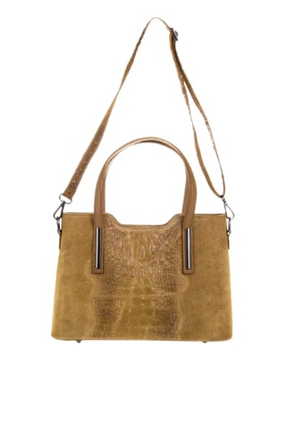 Bolso de piel - Camel y beige