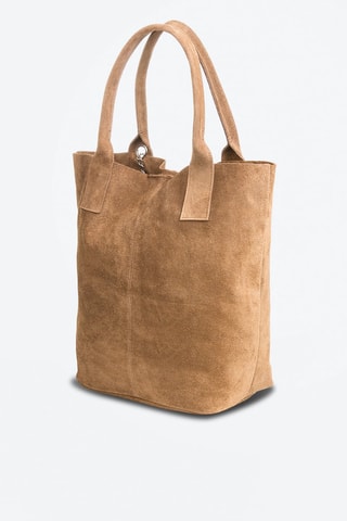 Bolso shopper de piel - Beige