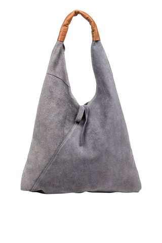 Bolso de nobuk - Gris y camel